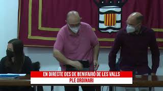 Ple ordinari Ajuntament de BENIFAIRÓ DE LES VALLS novembre 2021