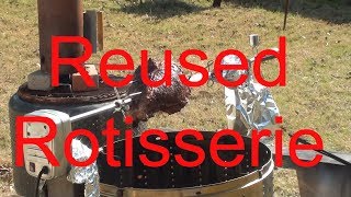 Reused Rotisserie with the redneck fire pit