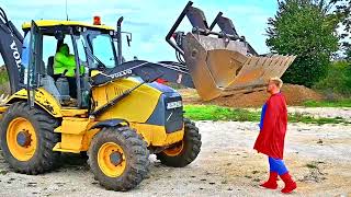 Superheroes Vs. Excavator