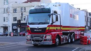 DJR Team Penske race transporter arrives at the Australian Grand Prix