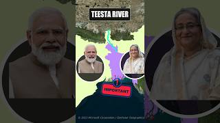 India Bangladesh Teesta River dispute ? Map in short #upsc #shorts #ias #explore #indiabangladesh