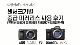 [모범리뷰] 유튜버 카메라, 소니 센서크기별 중급기 비교 사용기 (A6500 VS A7R3)