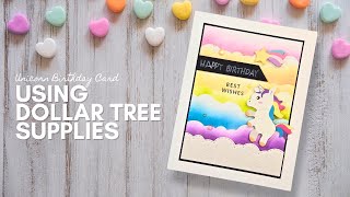 Dollar Tree Unicorn Birthday Card