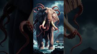 Elephant 🐘 + Octopus 🐙: The Ultimate Hybrid Mashup! 😲🌊 | #HybridAnimals #AI #Shorts