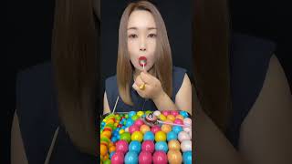 ASMR mukbang tasting toy candies and colorful sweets #shorts