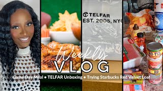 Weekly VLOG:  Game Day Meal + TELFAR Unboxing + Trying Starbucks Red Velvet Loaf + Superbowl