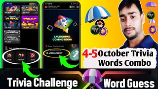 4 October blove dapp trivia challenge & words guess combo | blove trivia , words guess video ||