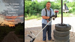 How To Grease Brushcutter String Trimmer Gearbox (Robin NB26)