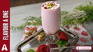 Strawberry Mastani | Strawberry Milkshake Recipe by Flavour Aone