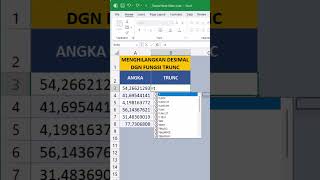 CARA MENGHILANGKAN ANGKA DESIMAL DENGAN FUNGSI TRUNC DI EXCEL #shorts #excel #exceltips