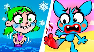 Cold and Hot on Beach Song | Kids Song #shorts #animation