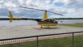 Взлет вертолета Robinson R44 с нуля