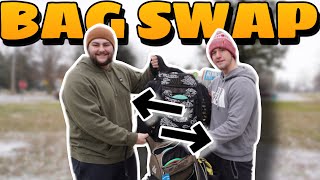 Who's better WITHOUT their own bag?! | Disc Golf Challenge Video