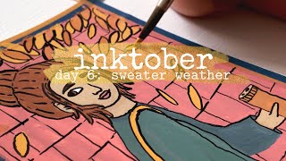 Inktober : Day 6 - Sweater Weather (HIMI/MIYA gouache)