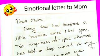 Emotional letter to Mom to Heaven. Emotional Birthday Card for Mom .  Handwriting letter.