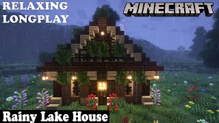 Minecraft Relaxing Longplay - Rainy Lake House - Cozy Cottage House (No Commentary) 1.19