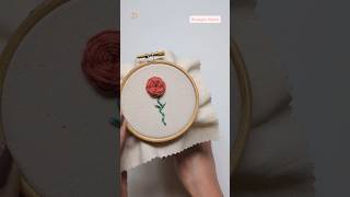 Stitch a rose with me #embroidery #embroiderydesign #beginnerembroidery