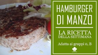 Ricetta dell'Hamburger di manzo (Adatto ai gruppi 0, B)