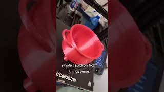 Red Cauldron Ready for Halloween Candy | #3dprinting  #halloween  #makercommunity #ender3v2