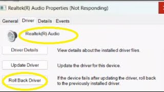 how to Rollback Audio driver, fix sound issue in windows 11, 10