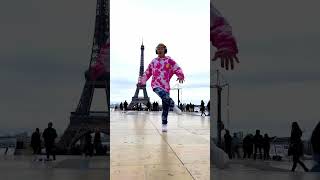 Shuffle dancing with the Eiffel Tower in the back🤪🤪