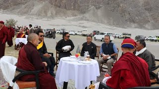 Choegon Rinpoche visited Hundar I refreshments at sand dunes was organised by Councillors of Nubra