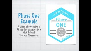 Blended Learning Phase One High School example