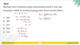 Jumlah 10 Suku Pertama Jika U4 = 41 dan U9 = 26 | Deret Aritmetika | SMA