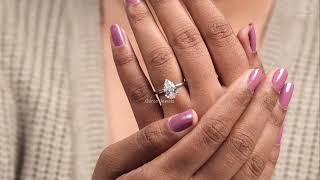 Pear Lab Grown Diamond Solitaire Ring @ourosjewels