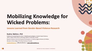 Mobilizing Knowledge for Wicked Problems: Lessons Learned from Gender-Based Violence Research