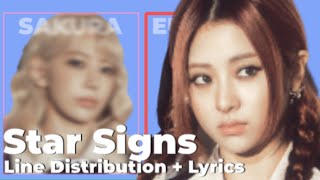 LE SSERAFIM - Star Signs Line Distribution + Lyrics