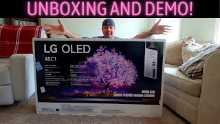 48" LG C1 UNBOXING and DEMO!