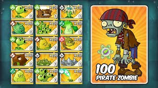 PvZ 2 Free Plants Max Level Vs 100 Pirate Zombie - Who Will Win? - PvZ 2 Challenge