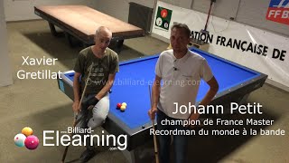 Billard français - Billiard E-Learning - avec Johann Petit à la bande