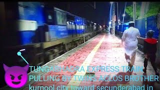 17024 tungabhadra express. kurnool city toward secunderabad jn daily train pulling by twins aclos