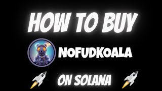 HOW TO BUY NFK  NOFUDKOALA  HOTTEST MEME ON SOLONA