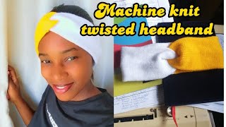 How to machine knit a twisted headband with two colours #machineknittting #machineknitheadband