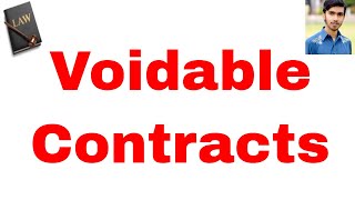 voidable contracts, essentials of voidable contracts in hindi and urdu or contract act 1872 part 9