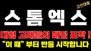 [STMX 스톰엑스 코인전망] 대형 고래들의 매집 포착 !!, "이 때" 부터 반등 시작합니다 !