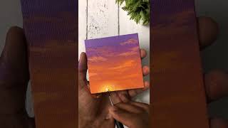 Sunset Painting | Canvas Painting for Beginners #shorts #sunsetpainting