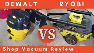 Dewalt DXV10P Shop Vac Review & Test vs Ryobi One P770 & BucketHead & Rigid WD16 - Decibel & Suction