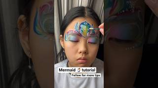 🧜‍♀️ mermaid tutorial #nyc #facepainting #facepaint #tutorial #art #drawing #mermaid