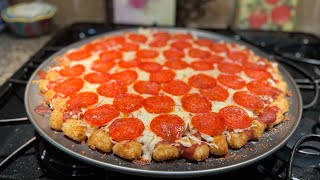 Tater Tot Pepperoni Pizza Smoked In My Pit Boss 850 Pro Series Pellet Grill