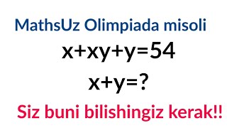 #mathsUz #buxgalteriyahizmati Matematikadan Olimpiada misoli | Yoqimli Matematika