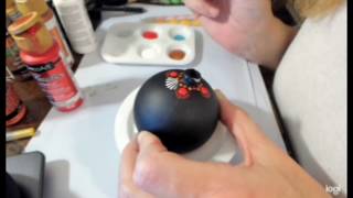 Dot Art Mandala Christmas Ornaments ~ How to paint dot art with Miranda Pitrone Christmas art