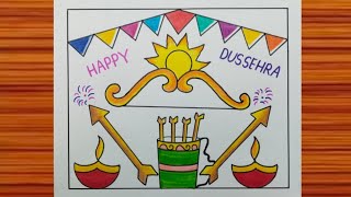 Dussehra Festival Drawing / Dussehra Drawing / Dussehra Drawing Easy / Dussehra Drawing Oil Pastel