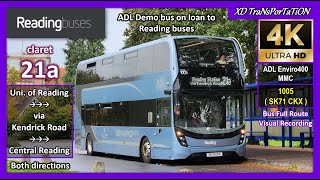 [Reading buses] claret 21a ~ UoR ➝ Reading Station ➝ UoR (with ADL Demo bus)【4K UW】