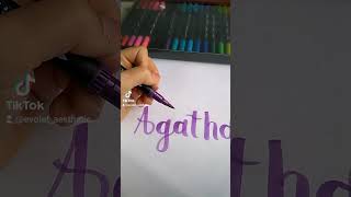 haciendo nombres de lettering💜 (Agatha) #shorts #nombres #lettering