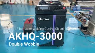 AccTek 3000w 3 in 1 laser cleaner/welder/cutter machine with Qilin double wobble laser wand