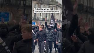 Edinburgh City Ultras terrorise the newtowners. #whatthex  #edinburgh #football #ultras  #fighting